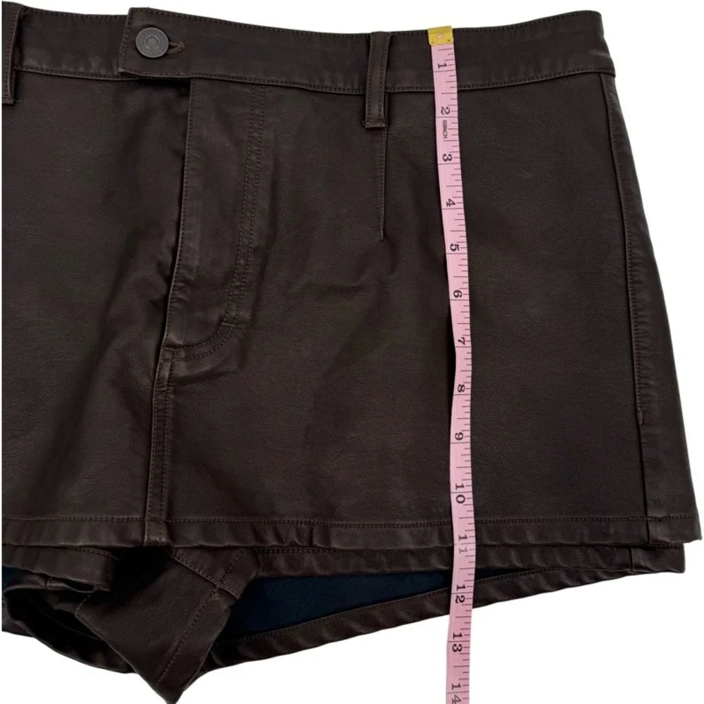 WE THE FREE 31 Skort Brown Vegan Leather Coated Mini Skirt Shorts Espresso Edgy